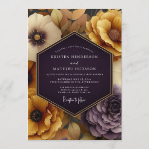 Invitation Mariage Automnal Ambre et Prune