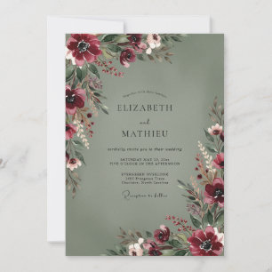 Invitation Mariage Automnal Atmosphérique en Bourgogne