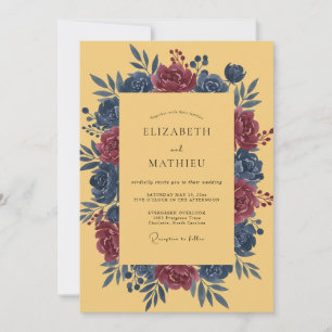 Invitation Mariage Automnal Audacieux Ocre