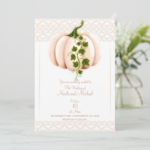 Invitation Mariage Automnal avec Histoire de Citrouille Rose 