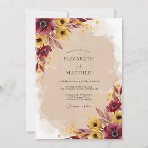 Invitation Mariage Automnal Bourguignon IntENSE