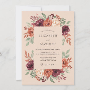 Invitation Mariage Automnal Bourguignon Terreux