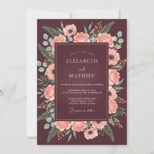 Invitation Mariage Automnal Bourguignon Verdoyant