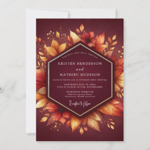Invitation Mariage automnal burgundy prospère