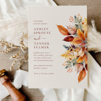 Mariage Automnal de Feuilles de Tombe Élégant