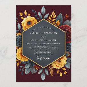 Invitation Mariage Automnal Distingué Bourgogne