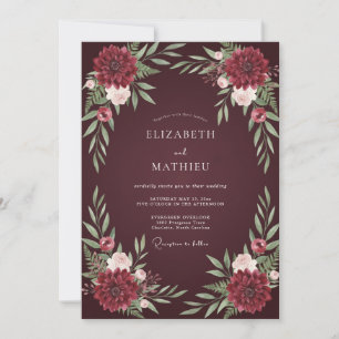 Invitation Mariage Automnal Dramatique à Bordeaux