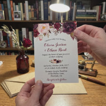 Mariage Automnal Floral Marsala Rouge Bourgogne Ch