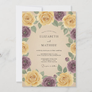 Invitation Mariage Automnal Intemporel à la Moutarde et au Pr