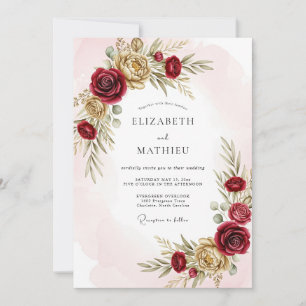 Invitation Mariage Automnal Luxuriant en Bourgogne