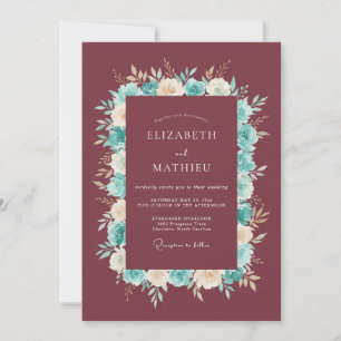 Invitation Mariage Automnal Moody Bordeaux