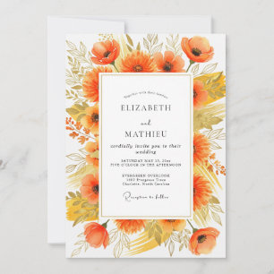 Invitation Mariage Automnal Orange Lumineux