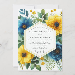 Invitation Mariage Automnal Romance Florale Rouge