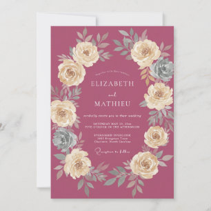 Invitation Mariage Automnal Somptueux Mauve