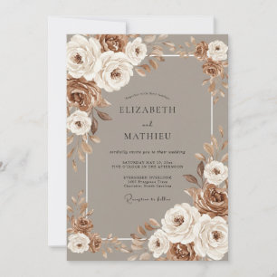 Invitation Mariage Automnal Taupe Splendide