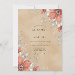 Invitation Mariage Automnal Terracotta Assourdi