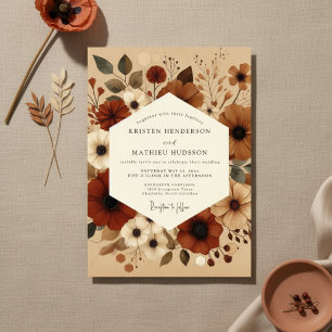 Invitation Mariage Automnal Terracotta Bloom