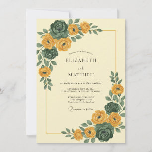 Invitation Mariage Automnal Terrien Moutarde