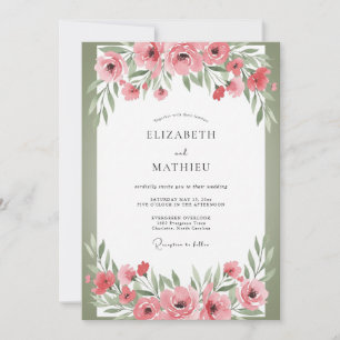 Invitation Mariage aux Anémones de Corail