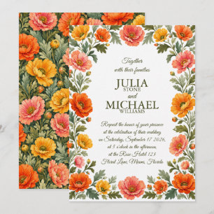 Invitation Mariage aux Coquelicots