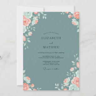 Invitation Mariage aux Feuilles d'Abricot sur Ardoise