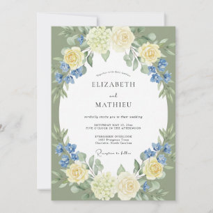 Invitation Mariage aux Feuilles de Beurre de Bleuet