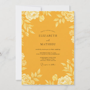 Invitation Mariage aux Feuilles de Safran
