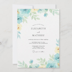 Invitation Mariage aux Feuilles Jaunes Azure