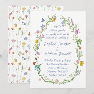 Invitation Mariage aux fleurs sauvages de jardin fantaisiste