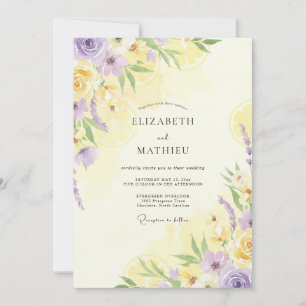 Invitation Mariage aux fleurs sauvages de lavande et de citro
