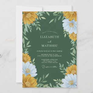 Invitation Mariage aux fleurs sauvages Forest Ochre