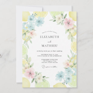 Invitation Mariage aux fleurs sauvages peintes pastel