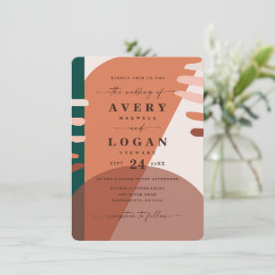 Invitation Mariage aux Formes Abstraites Modernes Boho Terrac