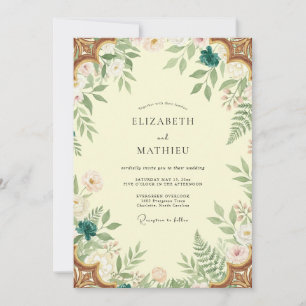 Invitation Mariage aux fougères dorées