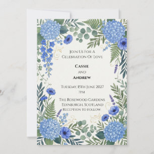 Invitation Mariage aux Hortensias Bleus