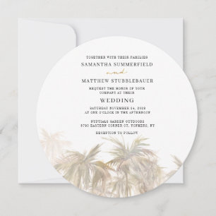 Invitation Mariage aux palmiers à l'aquarelle moderne