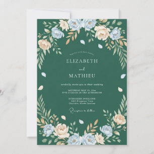 Invitation Mariage aux Pétales de Bleuet de Forêt