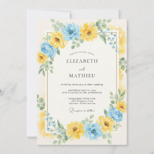 Invitation Mariage aux Pétales Jaunes de Bleuet