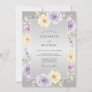 Invitation Mariage aux Pétales Jaunes de Lilas