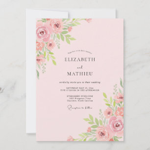 Invitation Mariage aux Pivoines Chaudes de Pêche