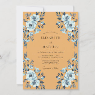 Invitation Mariage aux Pivoines Honey Slate