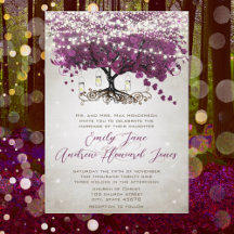 Mariage aux pots Mason violets radieux