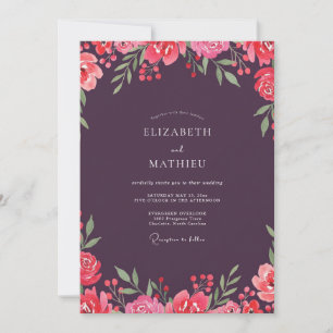 Invitation Mariage aux Ranunculus Corail et Eucalyptus Auberg