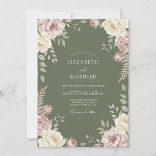 Invitation Mariage aux Ranunculus Lilas Mauve Mousse