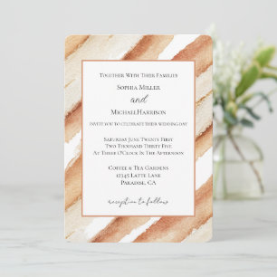 Invitation Mariage aux Rayures de Latte de Citrouille