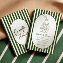 Mariage aux rayures vert foncé