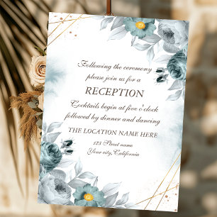 Invitation Mariage aux Roses Vert Menthe Aquarelle