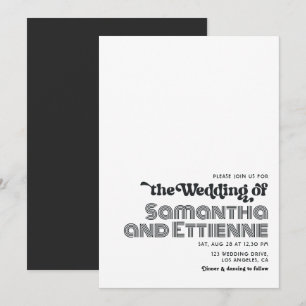 Invitation Mariage aux vibrations rétro funky