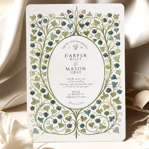 Invitation Mariage aux vignes de mûres Arts & Crafts