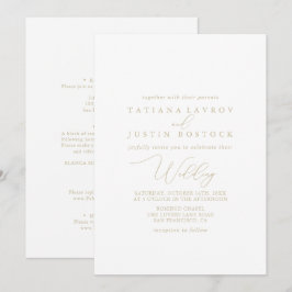 Invitation Mariage avant et arrière minimaliste à l'élégance